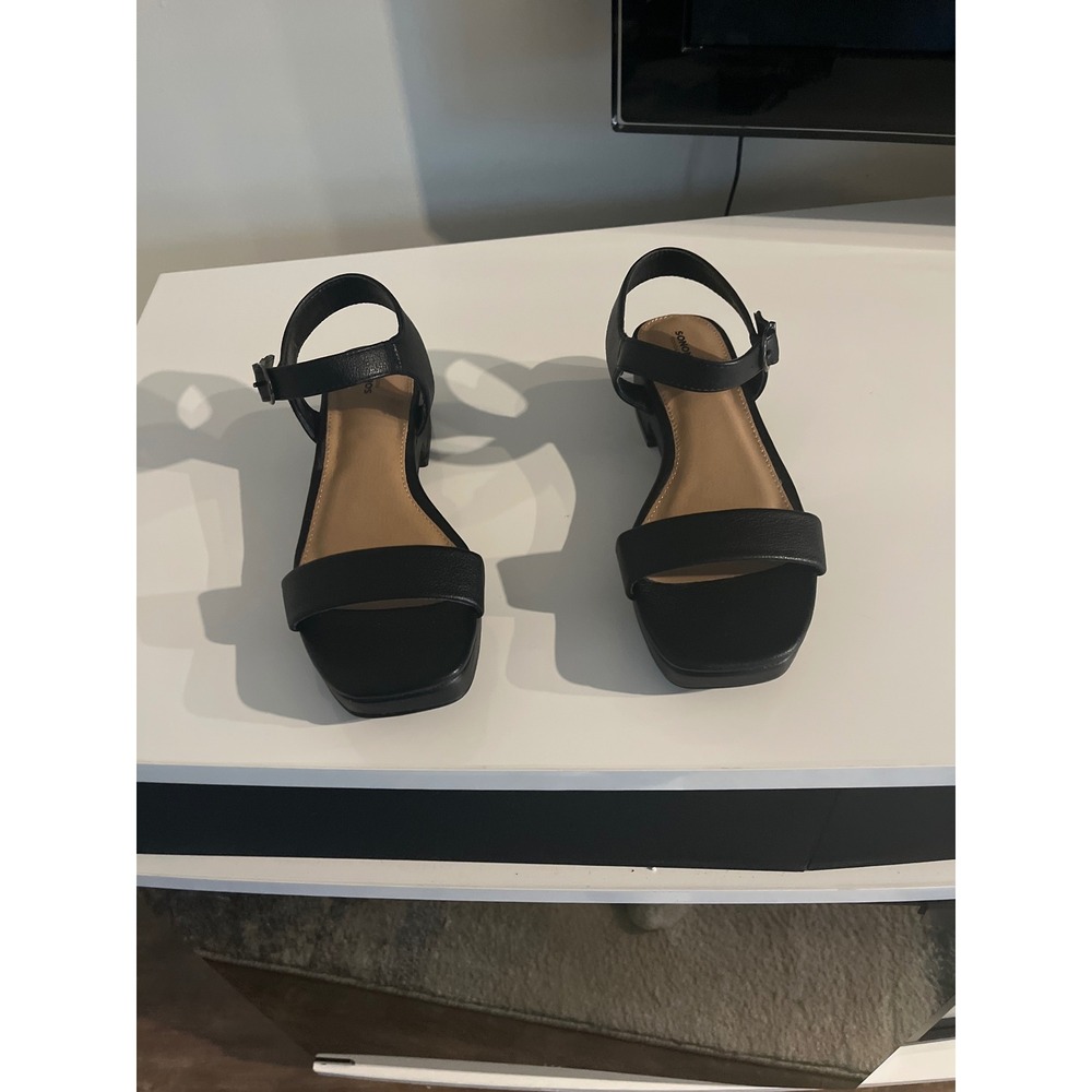 Sonoma Goods For Life‎ Tosca Black Square Toe Block Heel  Strap Sandals 8M